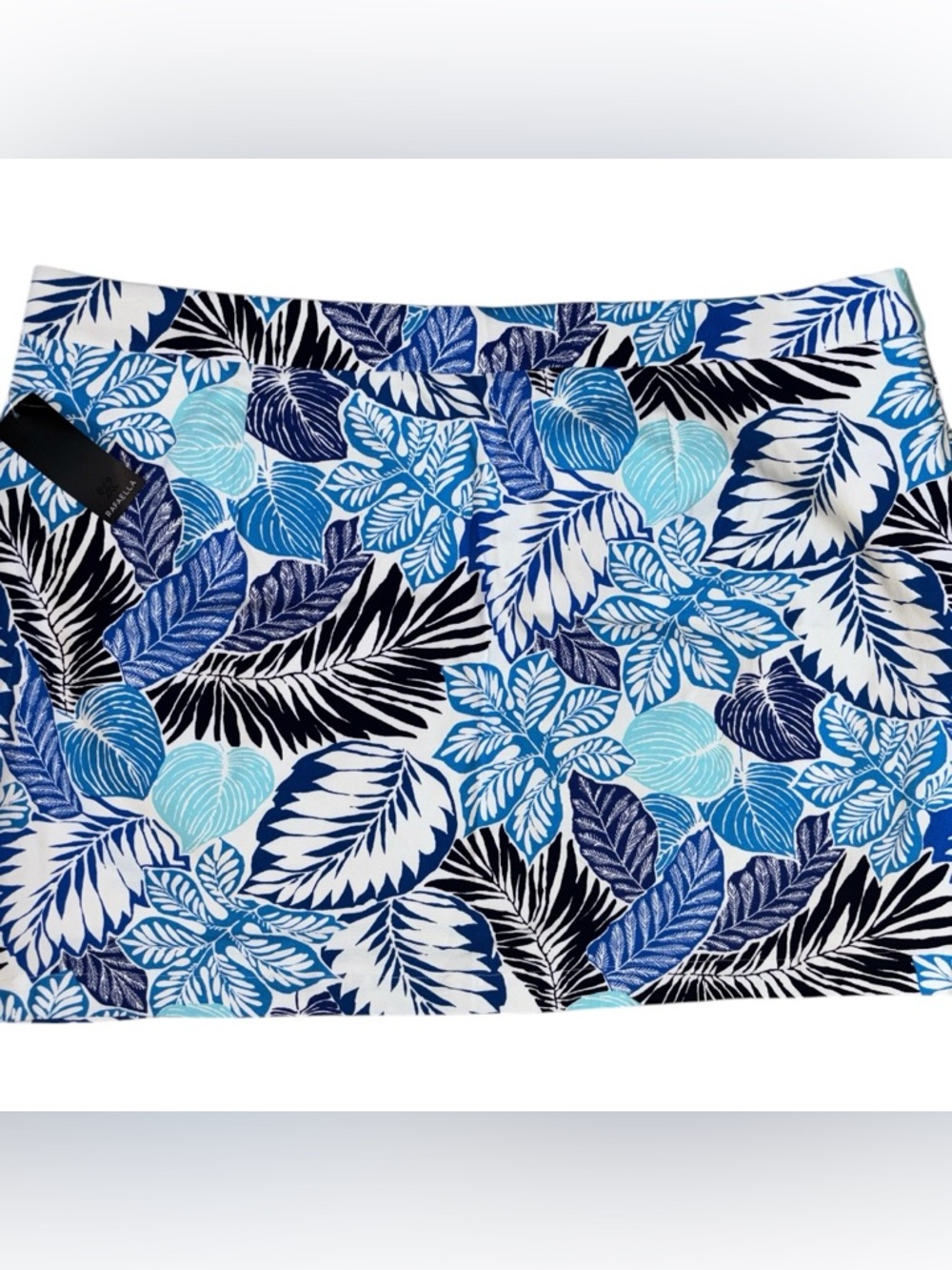 NWT Blue Tropical Leaf Print Skort, W:23.5”, L:19.5” RT $69